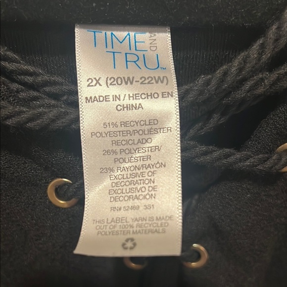 Black Lace-Up Women's bathing suit cover up - Picture 2 of 3